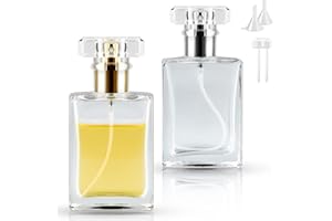 Bohoray 2 Stücke Parfümzerstäuber Nachfüllbar 30ml, Parfum Flakon leer Transparente Parfüm Flakon Parfümflaschen Nachfüllbar mit Zerstäuberpumpe und Trichter für Frauen oder Mädchen