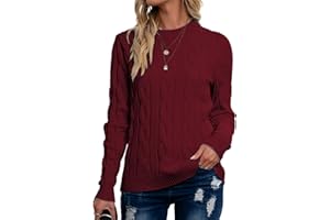 Breampot Women's Knitted Jumper for Winter, Casual, Crew Neck, Loose, Warm, Outwear, Pullover, Top