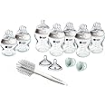 Tommee Tippee Natural Start Newborn Starter Set, 260 ml and 150ml Anti-Colic Baby Bottles, Medium-Flow, Breast-Like Teats for a Natural Latch, Self-Sterilising, Large