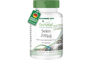 Fairvital | Selenium 200mcg from Selenium Yeast - Bulk Pack for 3 Months - HIGH Dosage - Vegan - 90 Tablets