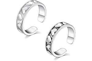 Mayhoop Anelli per le dita dei piedi per i ragazzi Vintage Anelli regolabili per le dita dei piedi in argento e nero Anello di coda Anelli per le nocche