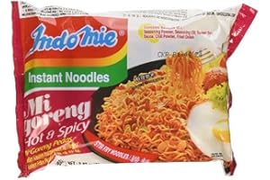 INDOMIE Indo Mie istantanea calda Fried Noodle Mi Goreng pedas 80g x 5 confezioni