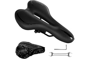 HOMOTO Gel Selle de Vélo Confortable, Selle VTT Confort Homme Siège de Vélo Ergonomique pour Homme Femme VTT/Vélo de Route/Vélos de Ville/Vélo de Course