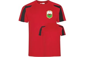 SPORTEES RETRO Sportees Wales Cymru Style Home Shirt Red Football Shirt UK for Boys and Girls Best Christmas Birthday Gift for Children and Unisex Kids Playwear for 3 to 13 Year Old Kids