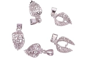 PH PandaHall - Lot de 5 Belieres Attaches Pendentifs en Laiton Belieres pour Pendentif, Platine