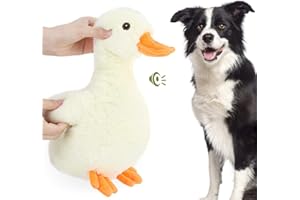 Pawaboo Jouet à Mâcher en Peluche, Jouet Canard à Couinement avec Ailes Faire des Bruit pour Chien, Jouet en Peluche Confortable et Durable pour Petit ou Moyen Chien - Jaune et Orange