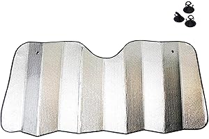 Prelisee Sonnenschutz Auto Frontscheibe Frontscheibenabdeckung Auto Hitzeschutz faltbar, Hitze(130 x 60cm)