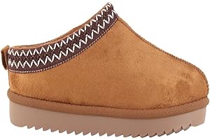 sole london GIRLS SLIP ON WARM FAUX FUR LINED IN OUT DOOR KIDS SLIPPERS SHOES BOOTS