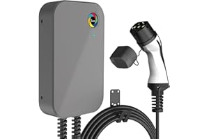 Teskee Chargeur EV Type 2 Wallbox Home Station de Recharge EV Intelligente avec écran Tactile pour Tous Les véhicules électriques et Les Voitures Hybrides Rechargeables Max 7,2 KW 6 mètres monophasé