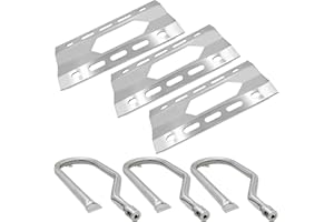 Hipoilk Grill Replacement Parts for Kirkland 720-0011 20-0108 720-0047-U BBQ Grills, Replacement Stainless Steel Burner Tube, Heat Plate Tent