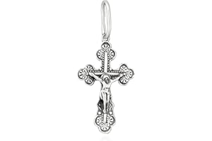 NKlaus Croix en argent massif 925 Croix Orthodoxe Pendentif Symbole de Foi 6240 Baptême