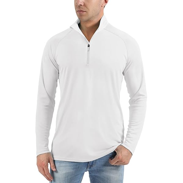 KEFITEVD Heren T-shirt met lange mouwen en fleece aan de binnenkant, sportshirt met lange mouwen, thermo-loopshirt, tricot, lichtblauw, L