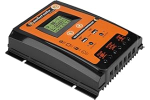 AKOZON Contrôleur de charge solaire Régulateur de batterie de panneau solaire Double affichage LCD LCD 12V / 24V 30A50A(70A) r gulateur mppt panneau solaire