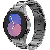 MoKo Metal Strap Compatible with Samsung Galaxy Watch 6 40mm 44mm/6 Classic 43mm 47mm/Watch 5 Pro 45mm/Watch 5/4 40mm 44mm/Wa