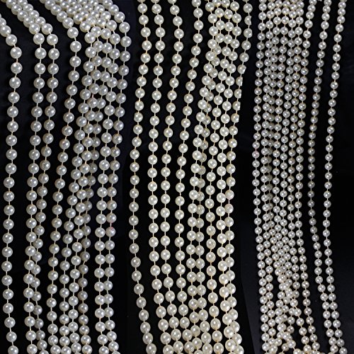 Airkoul Perlengirlande,Perlenschnur Elfenbein 20m 8mm perle girlande Deko - 4
