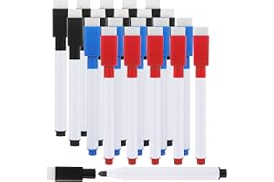 HFDONGL 20 Piezas Rotuladores Pizarra Blanca Rotuladores Cristal Borrable Rotulador Pizarra Blanca para Oficina Escuela Hogar (Negro, Rojo, Azul)