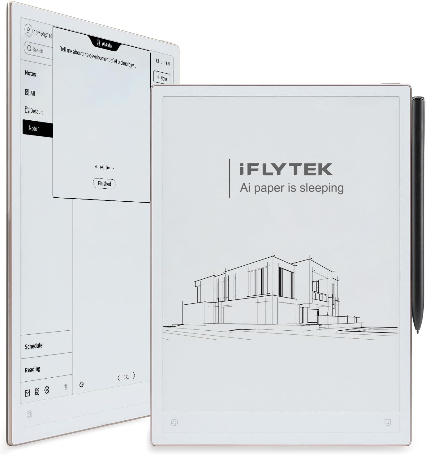 iFLYTEK AINOTE 2, Tableta 10,65 Pulgadas, 64GB Tableta para Tomar Notas con IA para Reuniones, Libreta Digital Ultrafina de 4,2 mm con Voz a Texto, Transcripción en 16 Idiomas y Escritura a Mano