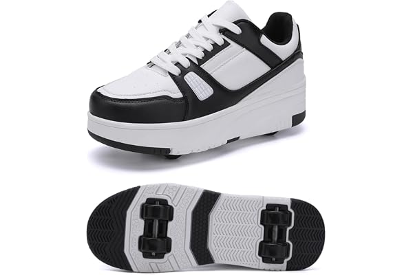 XRDSHY skor med hjul för pojkar och flickor, skateboardskor, sportskor, sneakers, barn och vuxna, 2-i-1 multifunktionella rullskor