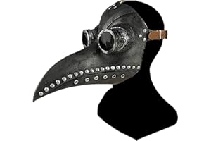 ALINILA Schnabelmaske Halloween,Mittelalter Pest Maske Plague Arzt Kopfmaske Lange Nase Vogel Schnabel,Steampunk KostüM ZubehöR füR Erwachsene Party Fasching Karneval