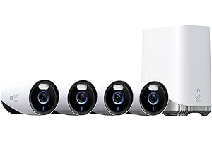 eufy Security eufyCam E330 kamera monitoringowa zewnętrzna, nagrywanie 4K, nagrywanie 24/7, zasilanie sieciowe, Wi-Fi NVR, dysk twardy 1 TB, możliwość rozszerzenia do 10 kamer (cztery zestawy kamer)