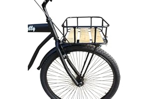 Sport Tent Front Rack Bicycle Front with Basket,Vintage Bike Pannier Rack Wooden Bicycle Front Carrier Holland Road Bike Accessories