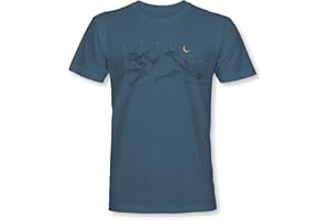 MINIFAN Berg - Maglietta da uomo, motivo: montagne lunari – arrampicata – regalo per escursionisti – attrezzature per alpinisti