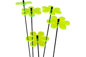 SUN CATCHER GARDEN DECOR Sun Catcher Ornements de Jardin Marguerite 5 Piquets de Jardin Décoratifs 25 cm de Haut Accessoire de Jardinage Cadeau pour Les Jardiniers, Colour:Fluorescent Green