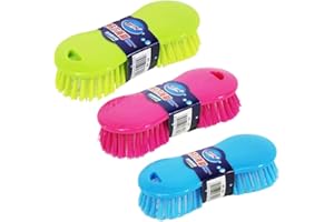 Lot de 3 brosses à récurer rigides Homo Trends pour nettoyer et frotter les sols, tapis, cuisine, salle de bain et lavage (couleur aléatoire)