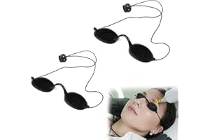 TOULIFLY Lunettes Bronzage, Lunettes de Protection UV, Lunettes de Solarium, Silicone Souple Durable Confortable, Lunettes de Protections Noir Convient à la Clinique de Beauté ou à la Maison, 2 Pièces