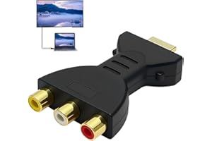 Adaptador HDM a RCA Convertidor HDM a AV Conector Audio Video Rojo Blanco Amarillo Convertidor Componentes Señal Digital para PC Laptops HDTV Monitores Proyectores Consolas Videojuegos Reproductores