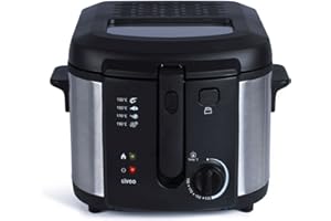 ‎BMF-VERSAND bmf-versand® Fritteuse mit Fett 3L - Leistungsstarke 1800 Watt, regelbare Temperatur bis 190 Grad, Sichtfenster - Friteuse mit Öl leichte Reinigung dank Antihaftbeschichtung