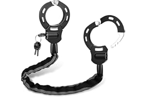 GuKKK E Scooter Schloss,Handschellenschloss mit Schlüssel, Fahrradschloss für E Scooter mit Gummi-Lock-Hülse, 92CM, 1.5KG, Hochsicherheitsschloss ideal für Scooter, Fahrrad & E-Bike, Motorrad