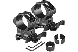 KEENZO 25,4mm/30mm Anelli di Montaggio, Altezza Regolabile, Rilascio/Blocco Rapido, Adattatore per Cannocchiale Mirino, 20mm e Picatinny, 2 Pezzi