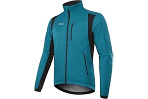 BERGRISAR Chaqueta Ciclismo Hombre Invierno Polar Termica Impermeable Cortavientos de MTB Bicicleta con 6 Bolsillos