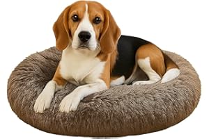 Dorian Home - Cuccia Cane Interno e Cuccia Gatto Tonda, Cuscino Cane Gatto Antiscivolo - Cuscino per Cani e Gatti Lavabile Taglia Grande, Media, Piccola, Lettino Cani Morbido, Letto Peloso a Ciambella