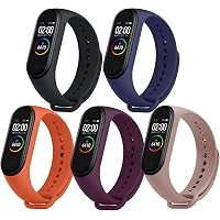 Sounce Adjustable Xiaomi Mi Band 3/ Mi Band 4 Watch Silicone Strap Band Bracelet - Set of 5
