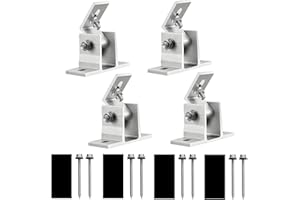 Zorplex 4 Piezas Soporte de Techo para Panel Solar, Ajustable para Panel Solar de Aluminio, Inclinación 10°–60°, Kit de Montaje para Balcón, Techo o Pared, Fácil Instalación y Larga Durabilidad