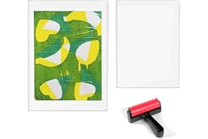 MOCOLI Gel Druckplatte, 5x7 und 8x10 Zoll Wasserdichte Gelplatten A4 A5 Monoprint Rechteckige Gelli Plate Wiederverwendbare Drucken Platte mit Walzenbürste für Druckgrafik Collage Kartenkreation