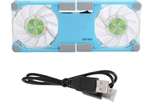 FASIENT1 Cojín de enfriamiento del Ordenador portátil, refrigerador Plegable del Ordenador portátil con Base de enfriamiento Dual del Soporte del refrigerador del Ordenador portátil de Las Fans USB(Azul)