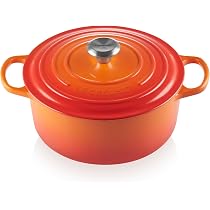 Plats de cuisson et mini cocotte en fonte émaillée orange Le