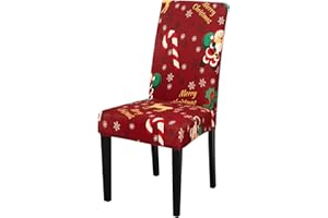 Dioxide Set di 4 Coprisedili per Sedie di Natale, Coprisedie con Schienale, per Natale, Casa, Soggiorno, Hotel, Decorazione