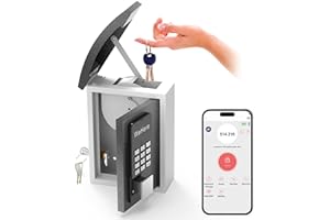 WeHere Key Lock Box, Key Drop Box, Smart LockBox Wall Mount, Key Safe Security Storage, OTP/APP/Permanent Password Unlock for Hous Outside, Realtors, Apartments, Garage, Store, KB-521