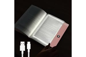 AVEKI Lampe de lecture LED plate 3 couleurs pour livres au lit avec fonction mémoire, minuterie à intensité variable, lampe de chevet rechargeable, cadeau pour garçons et filles, femmes, hommes (rose)