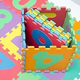 Puzzlematte Spielmatte ABC Alphabet Zahlen Tiere Autos Früchte Spielteppich Schaumstoff Puzzle Kinderteppich - 7