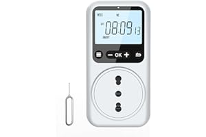 Voniobuy Timer Presa Elettrica Digitale, 18 Programmi con Conto alla Rovescia al Secondo, Display Retroilluminato, Presa Programmabile 16A 3680W per Uso Interno, Antifurto e Scaldabagno Elettrico (1)