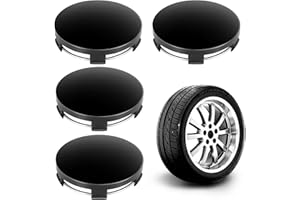VTYTZZ Lot de 4 cache-moyeux universels 60 mm en ABS de qualité supérieure, diamètre : 60 mm, diamètre : 56 mm, noir, marque générale de voitures, pour jantes en aluminium VW et Audi