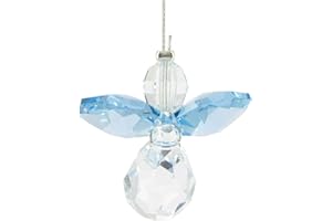 Tierra Zen Ángel de la Guarda Marzo, Agua Marina- Cristal para colgar- Atrapasoles