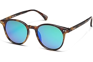 SOJOS Occhiali da Sole da Donna Uomo Polarizzati Tondi Vintage Ragazza Rotondi Ragazzo Piccola Stile Classico UV400 Lente SJ2113