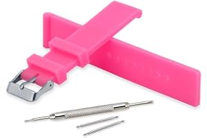 VINBAND Bracelet Montre Imperméable Remplacer Silicone Bracelet Montre Homme Femme Noir Doux - 18mm, 20mm, 22mm, 24mm Caoutchouc Montre Bracelet avec Outil