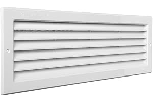 La Ventilazione PR3713B PR3713B-Y Griglia Plastica Rettangolare da Incasso, Bianco, 370x130 mm, Passaggio aria 85 cm²